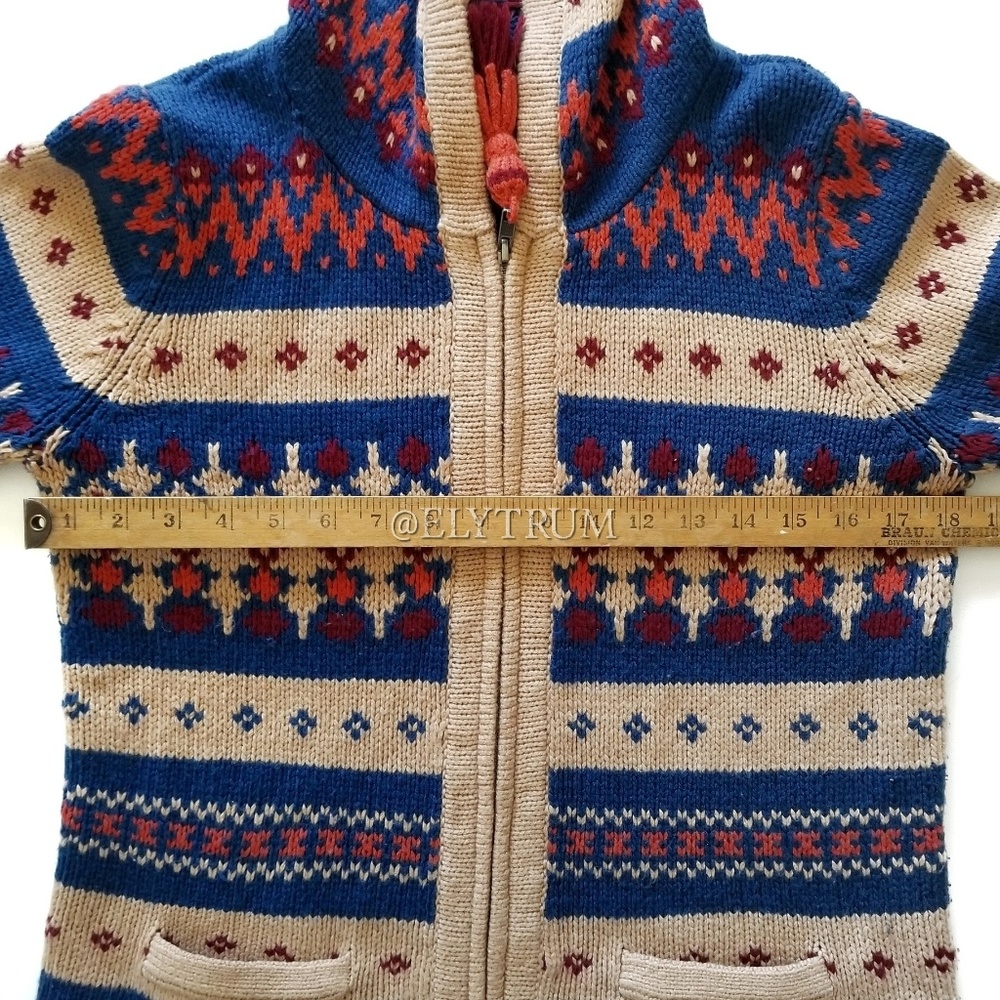 Anthropologie Sparrow Fairisle fringe hood jacket - Picture 5 of 8
